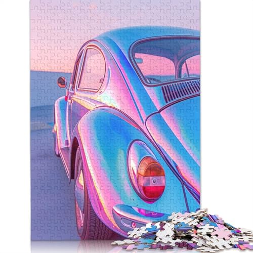 Psychedelisches VW-Käfer-Puzzle, Lernspiele, Familienaktivitäten, Premium-Karton-Puzzle für Frauen und Männer, Geschenk, 1000 Teile (38 x 26 cm) von QBIREX