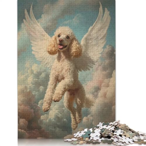 Pudel mit Engelsflügeln, liebevoller Begleiter, Gedenk-Druck-Puzzle, Premium-Puzzle aus 100% Recycling-Pappe, Papier, für Erwachsene, einzigartiges Geschenk, 1000 Teile (38 x 26 cm) von QBIREX