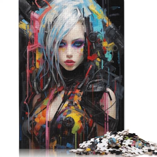 Punk Girl Nr. 9 Puzzle, Lernspiele, Familienaktivitäten, Premium-Karton-Puzzle für Frauen und Männer, 1000 Teile (75 x 50 cm) von QBIREX