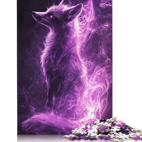 Purple Fire Fox Puzzles 1000 Teile Schwer Puzzle Spielzeug Lernspiel Impossible Herausforderung Spielzeug Für Erwachsene Und Kinder in Bewährter 1000pcs (40x28cm) von QBIREX
