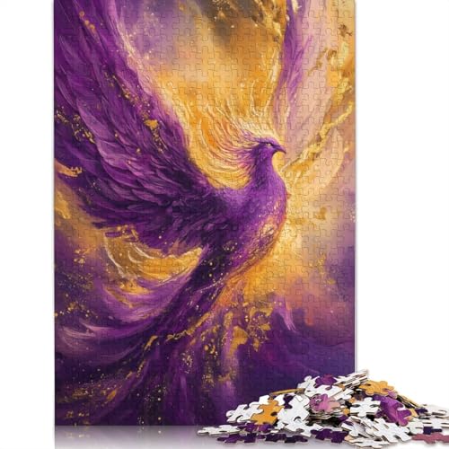 Purple Phoenix Rising Puzzle, lustiges Premium-Puzzle aus Karton für Erwachsene und Teenager, 1000 Teile (26 x 38 cm) von QBIREX