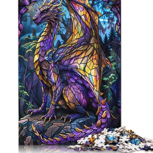 Purple Woods Drachenpuzzle für Erwachsene, Lernspiel, Puzzle-Geschenke für Kinder ab 12 Jahren, 1500 Teile (85 x 57 cm) von QBIREX