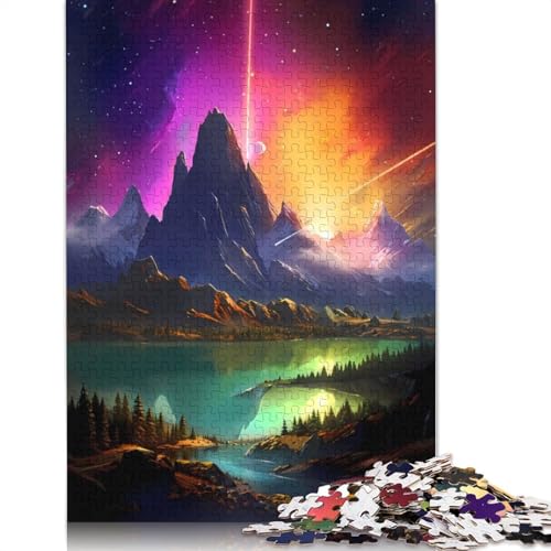 Puzzle, 1000 Teile, kosmischer Bergsee, Puzzle für Erwachsene, pädagogisches Spiel, Lernspielzeug, Geschenke, 75 x 50 cm Puzzle, 1000 Teile, kosmischer Bergsee, Puzzle für Erwachsene, pädagogisches Spiel, Lernspielzeug, Geschenke, 75 x 50 cm von QBIREX