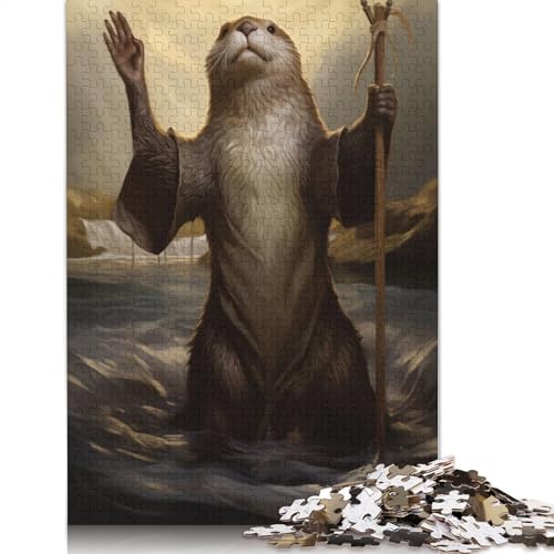 Puzzle, 520 Teile, Nutria Moses für Erwachsene, nachhaltiges Holzpuzzle, Puzzle für Erwachsene, Spiele, 520 Teile (52 x 38 cm) von QBIREX