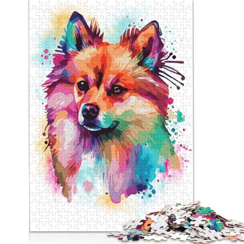 Puzzle, Aquarell-Spitz-Malerei, 520-teiliges Puzzle für Erwachsene, Holzpuzzle und ab 18 Jahren, Familienunterhaltungsspielzeug, 520 Teile (52 x 38 cm) von QBIREX