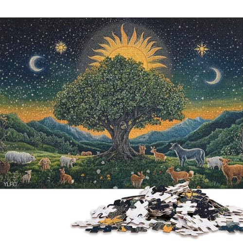Puzzle „Baum des Lebens“, schwierige Herausforderung, 100% recycelter Karton, Puzzle für Frauen und Männer, Muttertagsgeschenke, 70 x 50 cm/1000 Teile Puzzle „Baum des Lebens“, schwierige Herausforderung, 100% recycelter Karton, Puzzle für Frauen und Männer, Muttertagsgeschenke, 70 x 50 cm/1000 Teile von QBIREX