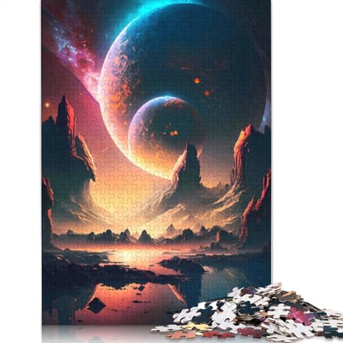 Puzzle „Geburt des Planeten“, Landschaft, 1000 Teile, für Erwachsene, Spielzeug, Denkspiel, Lernspiel für Erwachsene, Stressabbau, Heimdekoration (38 x 26 cm) von QBIREX
