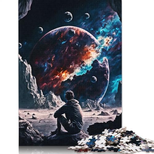 Puzzle „Watching Cosmos“ für Erwachsene, entspannendes Herausforderungsspielzeug, Puzzles für Erwachsene für Frauen, für Kinder ab 12 Jahren, 1000 Teile (75 x 50 cm) von QBIREX