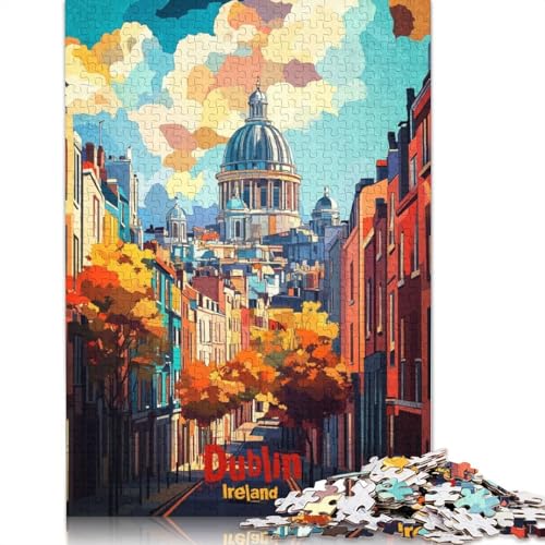Puzzle 1000 Teile Dublin Art Poster Puzzles für Erwachsene Schwierigkeitsgrad Puzzles Lernspielzeug Spiele Familiendekoration (75x50cm) von QBIREX
