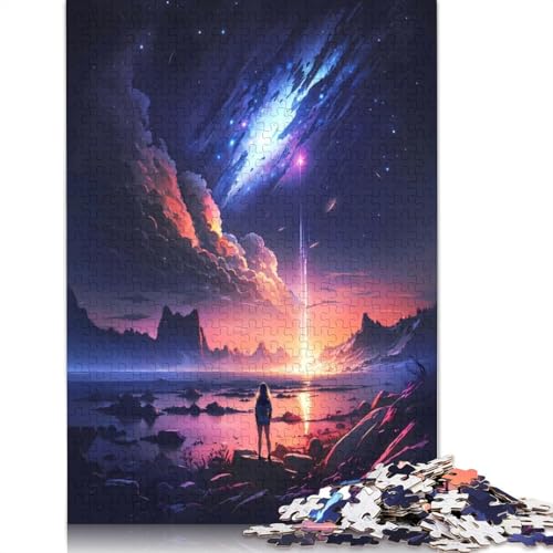 Puzzle 1000 Teile Starfall Twilight Scene Puzzles für Erwachsene Schwierigkeitsgrad Puzzles Lernspielzeug Spiele Familiendekoration (38x26cm) von QBIREX