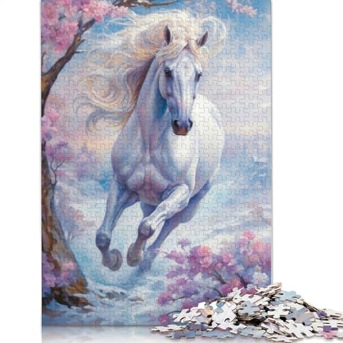 Puzzle 520 Teile Wildpferd im Winter für Erwachsene, Weihnachtsgeschenke, Puzzles für Erwachsene, Lernspiele zu Hause, DIY-Spielzeug, 520 Teile (52 x 38 cm) von QBIREX
