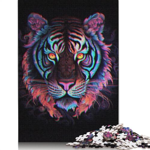 Puzzle Art Face Tiger Premium 100% recycelt, Puzzle aus 100% recyceltem Karton für Kinder und Erwachsene ab 12 Jahren, Weihnachtsgeschenk 1000 Teile (75x50cm) von QBIREX