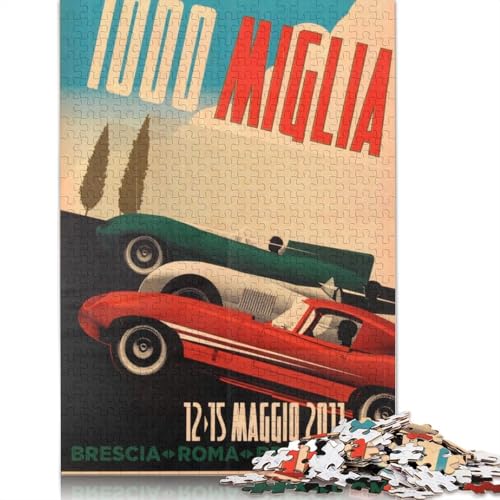 Puzzle Brescia 1000 Miglia 2011, Premium-Puzzle aus 100 % recyceltem Karton, für Kinder und Erwachsene, Weihnachtsgeschenk, 1000 Teile (38 x 26 cm) von QBIREX