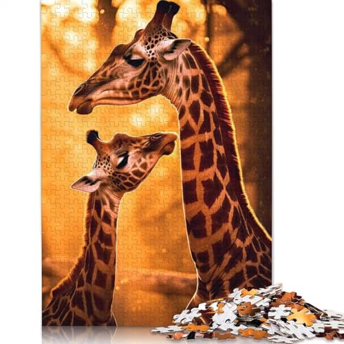 Puzzle Giraffenmutter mit Kind, 1500 Teile, Holzpuzzle für Kinder ab 18 Jahren, Geschenke für Freunde und Familie, 1500 Teile (85 x 57 cm) von QBIREX