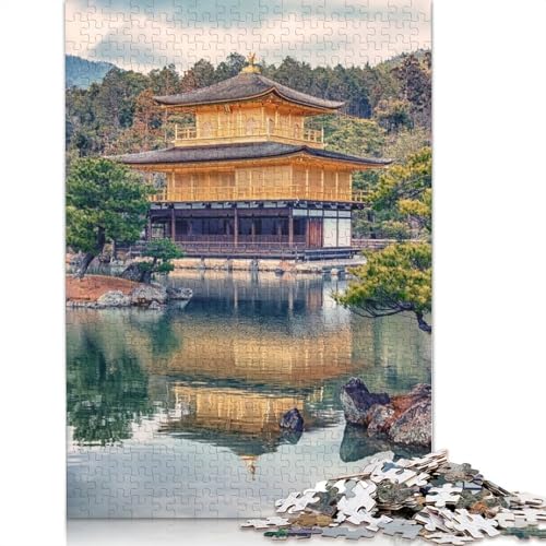 Puzzle Goldener Tempel Reflexion Premium-Puzzle aus 100 % recyceltem Karton, 100 % recycelter Karton, für Kinder und Erwachsene, Weihnachtsgeschenk, 1000 Teile (38 x 26 cm) von QBIREX