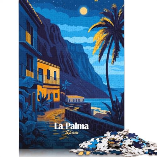 Puzzle La Palma Night Scene 1000 Teile für Erwachsene | Holzpuzzle | Nachhaltige Puzzles für Erwachsene | Spiele 1000 Teile (75 x 50 cm) von QBIREX
