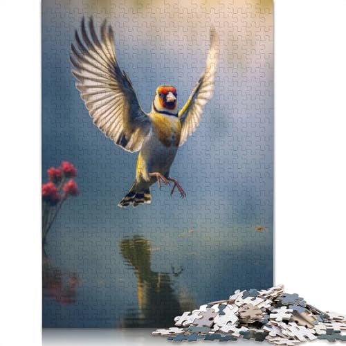 Puzzle-Spielzeug für Erwachsene mit fliegendem Stieglitz-Vogel, Lernspiel, Puzzle-Spiele für Erwachsene für Frauen und Männer, 1000 Teile (75 x 50 cm) von QBIREX