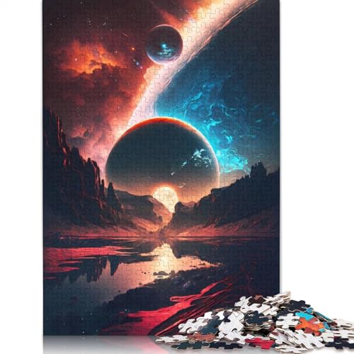 Puzzle für Erwachsene, 1000 Teile, „Cosmic Sunset Serenity“, Lernspielzeug, Spiele, Familiendekoration (75 x 50 cm) von QBIREX
