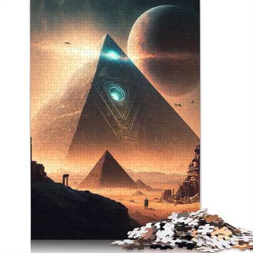 Puzzle für Erwachsene, 1000 Teile, Ägyptische Pyramiden, Lernspielzeug, Spiele, Familiendekoration (75 x 50 cm) von QBIREX