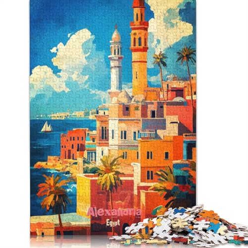 Puzzle für Erwachsene, 1000 Teile, Alexandria-Kunstposter-Puzzle für Erwachsene, anspruchsvolles Spiel (38 x 26 cm) von QBIREX