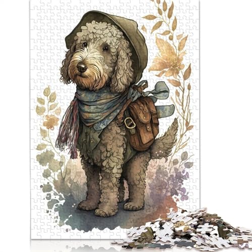 Puzzle für Erwachsene, 1000 Teile, Bezauberndes Labradoodle-Hunde-Puzzle, Puzzles für Erwachsene, Lernspiel, Herausforderungsspielzeug, 1000 Teile (38 x 26 cm) von QBIREX
