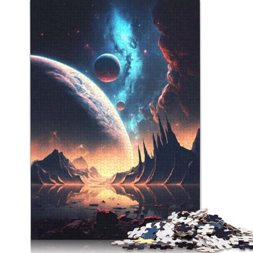 Puzzle für Erwachsene, 1000 Teile, Cosmic Lake Oasis, Lernspielzeug, Spiele, Familiendekoration (75 x 50 cm) von QBIREX