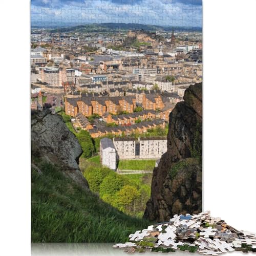 Puzzle für Erwachsene, 1000 Teile, Hügelansicht von Edinburgh, Puzzle, Interaktion mit Familienmitgliedern (75 x 50 cm) von QBIREX