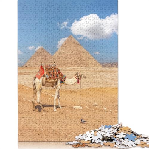 Puzzle für Erwachsene, 1000 Teile, Kamel in Gizeh, Poster, Puzzle, Lernspielzeug, Spiele, Familiendekoration (75 x 50 cm) von QBIREX