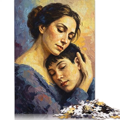 Puzzle für Erwachsene, 1000 Teile, Mutter und Kind umarmen Sich, Puzzles für Erwachsene, Lernspiel, Herausforderungsspielzeug, 1000 Teile (75 x 50 cm) von QBIREX