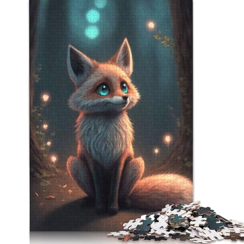 Puzzle für Erwachsene, 1000 Teile, Neonfuchs-Puzzle für Erwachsene, Papppuzzle, anspruchsvolles Spiel, 1000 Teile (75 x 50 cm) von QBIREX