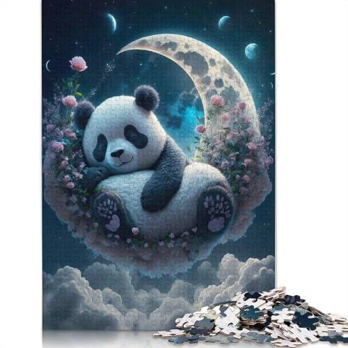 Puzzle für Erwachsene, 1000 Teile, Panda-Schlummer-Puzzle aus Papier, für Erwachsene, Lernspiel, Herausforderungsspielzeug, 1000 Teile (75 x 50 cm) von QBIREX