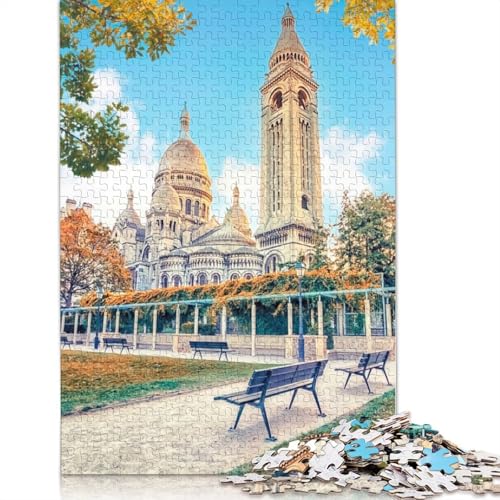 Puzzle für Erwachsene, 1000 Teile, Puzzle „Park in Montmartre“, Poster, Puzzle, Lernspielzeug, Spiele, Familiendekoration (38 x 26 cm) von QBIREX