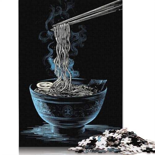 Puzzle für Erwachsene, 1000 Teile, Ramen-Schüssel mit Essstäbchen, Puzzle, Puzzles für Erwachsene, Lernspiel, Herausforderungsspielzeug, 1000 Teile (75 x 50 cm) von QBIREX
