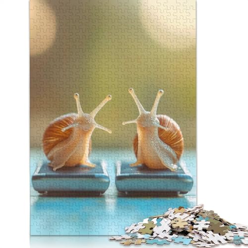 Puzzle für Erwachsene, 1000 Teile, Schnecken auf Schuppen, Papierpuzzle für Erwachsene und Jugendliche, Heimdekoration, Puzzlespielzeug, 1000 Teile (38 x 26 cm) von QBIREX