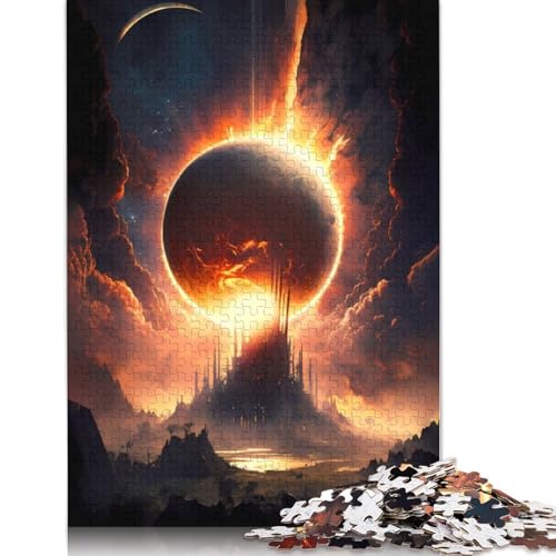 Puzzle für Erwachsene, 1000 Teile, Super-Sonnenfinsternis-Puzzle für Erwachsene, anspruchsvolles Spiel (38 x 26 cm) von QBIREX