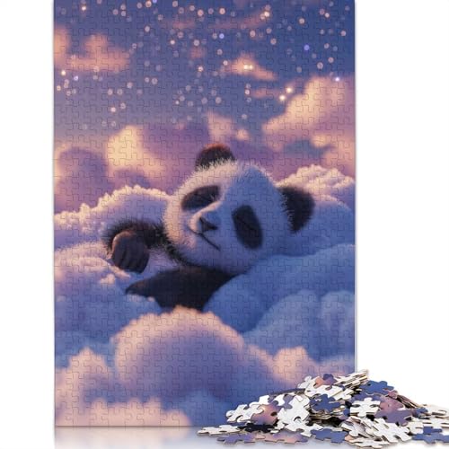 Puzzle für Erwachsene, 1000 Teile, schlafender Pandabär, Puzzle für Erwachsene, Lernspiel, Herausforderungsspielzeug, 1000 Teile (38 x 26 cm) von QBIREX