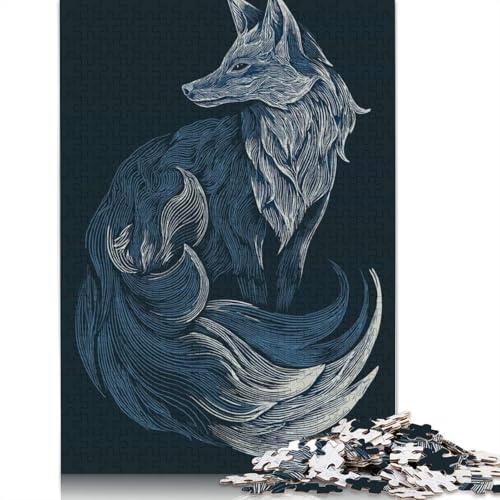 Puzzle für Erwachsene, 1000 Teile, stilisierte Fuchs-Illustration, Puzzle, Puzzles für Erwachsene, Lernspiel, Herausforderungsspielzeug, 1000 Teile (75 x 50 cm) von QBIREX