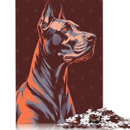 Puzzle für Erwachsene, 1000 Teile, stilisiertes Hundeporträt, Puzzle, Puzzles für Erwachsene, Lernspiel, Herausforderungsspielzeug, 1000 Teile (38 x 26 cm) von QBIREX