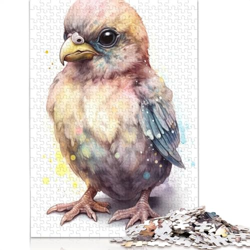 Puzzle für Erwachsene, Aquarell, Baby-Adler-Kunst, 1000 Teile, für Erwachsene, Geschenke, Holzpuzzle, geeignetes tolles Geschenk für Erwachsene, 1000 Teile (75 x 50 cm) von QBIREX