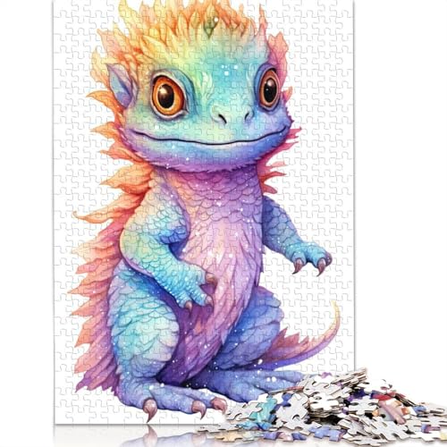 Puzzle für Erwachsene, Aquarell-Bartagame, 520-teiliges Puzzle, Holzpuzzle für Erwachsene und ab 18 Jahren, Spielzeug, Wanddekoration, 520 Teile (52 x 38 cm) von QBIREX