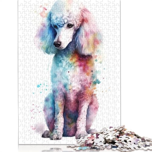 Puzzle für Erwachsene, Aquarell-Pudelmalerei, 520-teiliges Puzzle, Holzpuzzle für Erwachsene und ab 18 Jahren, tolle Geschenke zu Weihnachten, 520 Teile (52 x 38 cm) von QBIREX