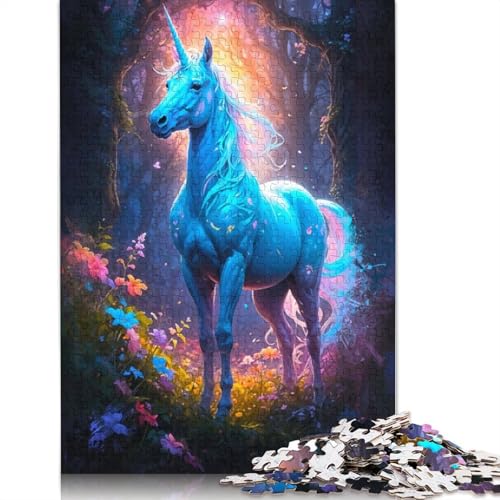 Puzzle für Erwachsene, Atemberaubendes Einhorn, 1500-teiliges Puzzle, Holzpuzzle für Erwachsene und ab 18 Jahren, Familienaktivität, 1500 Teile (85 x 57 cm) von QBIREX