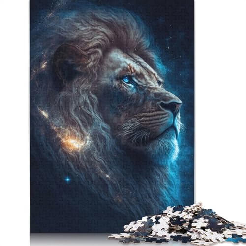 Puzzle für Erwachsene, Blauer Weltraumlöwe, 520-teiliges Puzzle, Holzpuzzle für Erwachsene und ab 18 Jahren, Familienaktivität, 520 Teile (52 x 38 cm) von QBIREX