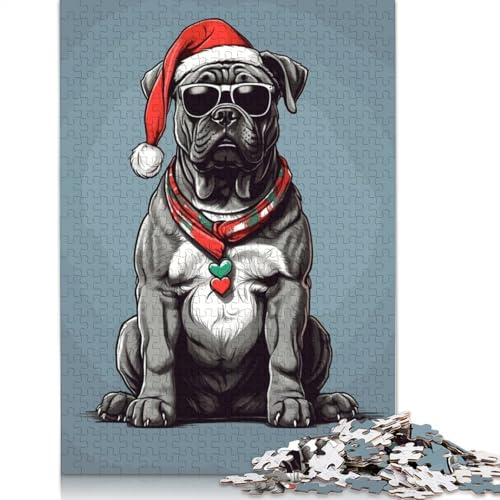 Puzzle für Erwachsene, Cane Corso, Weihnachten, 520-teiliges Puzzle, Holzpuzzle für Erwachsene und ab 18 Jahren, tolle Geschenke für Weihnachten, 520 Teile (52 x 38 cm) von QBIREX