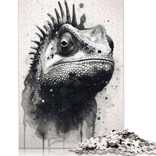 Puzzle für Erwachsene, Chamäleon, Schönheitseidechse, 520-teiliges Holzpuzzle für Erwachsene ab 18 Jahren, Lernspielzeug, 520 Teile (52 x 38 cm) von QBIREX