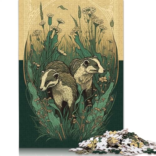 Puzzle für Erwachsene, Dachs, Britische Tierwelt, 1500-teiliges Holzpuzzle für Erwachsene ab 18 Jahren, Lernspielzeug, 1500 Teile (85 x 57 cm) von QBIREX