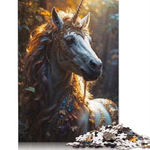 Puzzle für Erwachsene, Das weiße Einhorn, 520-teiliges Holzpuzzle für Erwachsene ab 18 Jahren, Lernspielzeug, 520 Teile (52 x 38 cm) von QBIREX