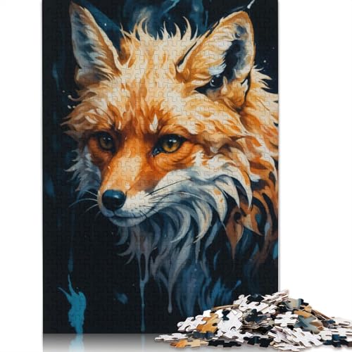 Puzzle für Erwachsene, Der rote Fuchs, 1000 Teile, für Erwachsene, Geschenke, Holzpuzzle, geeignet für Kinder ab 18 Jahren, tolles Geschenk für Erwachsene, 1000 Teile (75 x 50 cm) von QBIREX