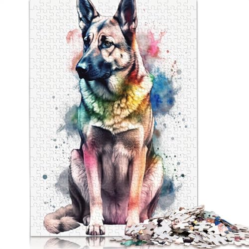 Puzzle für Erwachsene, Deutscher Schäferhund, 520-teiliges Puzzle, Holzpuzzle für Erwachsene und ab 18 Jahren, tolle Geschenke zu Weihnachten, 520 Teile (52 x 38 cm) von QBIREX