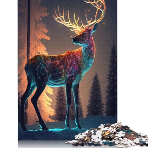 Puzzle für Erwachsene, Elchtier, 520-teiliges Puzzle, Holzpuzzle für Erwachsene ab 18 Jahren, Weihnachts- und Geburtstagsgeschenke, 520 Teile (52 x 38 cm) von QBIREX